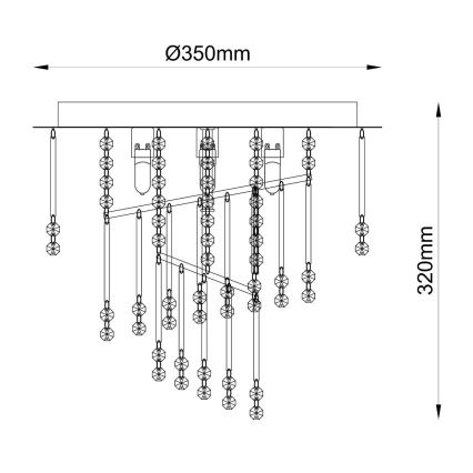 Zuma Line - Taklampa 4xG9/25W/230V Ø 35 cm blank krom/klart glas