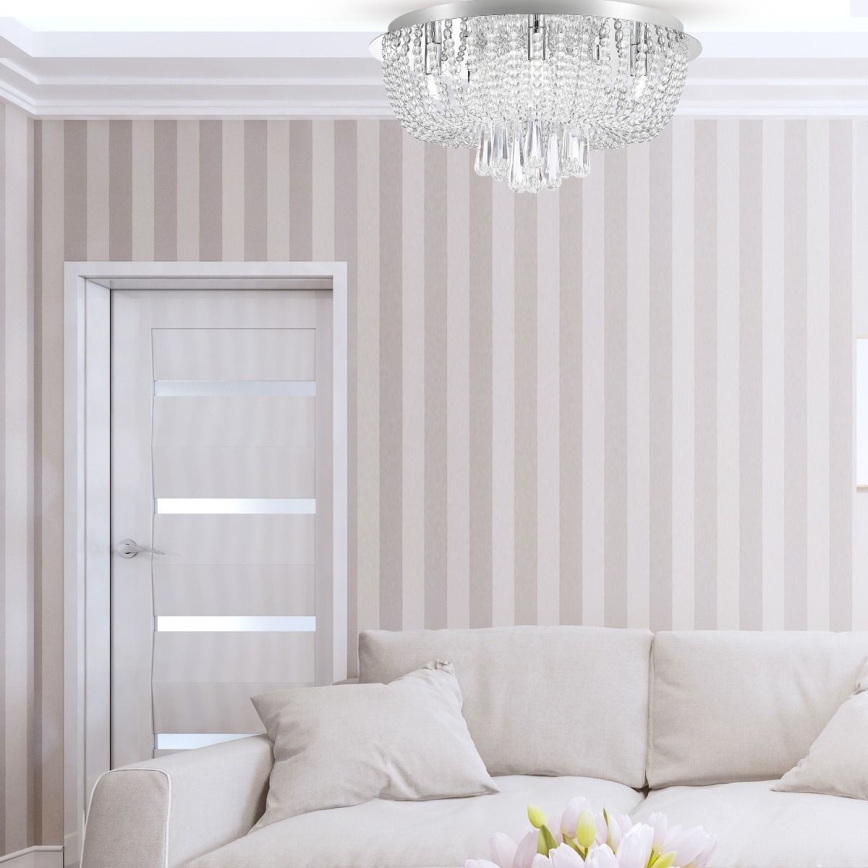 Zuma Line - Taklampa 8xG9/25W/230V diameter 55 cm skinande krom