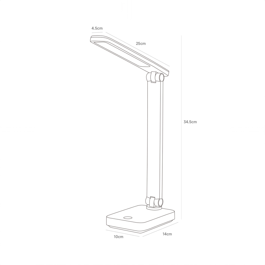 Zuma Line - LED uppladdningsbar bordslampa LED/8W/1200 mAh 3000/4500/6000K CRI 90 vit