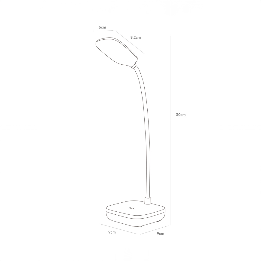 Zuma Line - LED Uppladdningsbar bordslampa LED/7W/1200 mAh 3000/4500/6000K svart