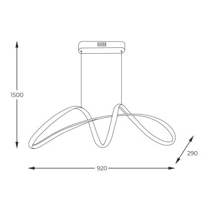 Zuma Line - LED ljuskrona med textilsladd LED/50W/230V 3000/4000/6000K guld