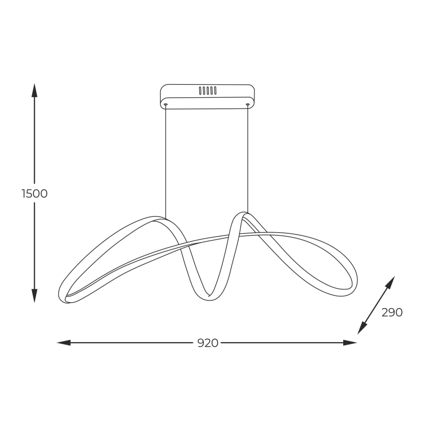 Zuma Line - LED ljuskrona med textilsladd LED/50W/230V 3000/4000/6000K guld