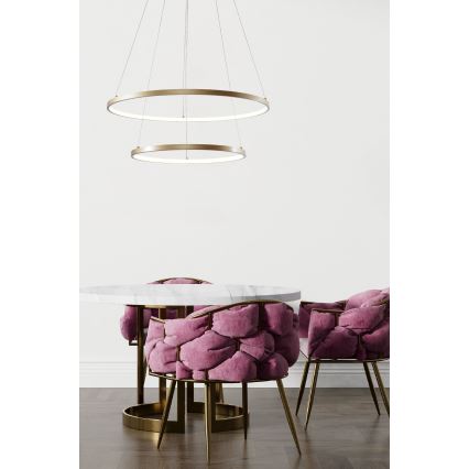 Zuma Line - LED ljuskrona med textilsladd LED/60W/230V 3000/4000/6000K diameter 80 cm guld