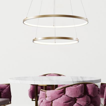 Zuma Line - LED ljuskrona med textilsladd LED/60W/230V 3000/4000/6000K diameter 80 cm guld