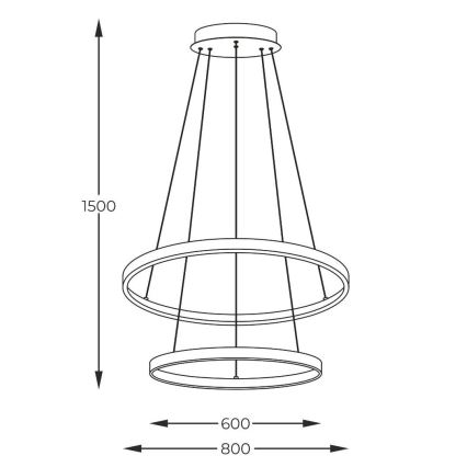 Zuma Line - LED ljuskrona med textilsladd LED/60W/230V 3000/4000/6000K diameter 80 cm guld