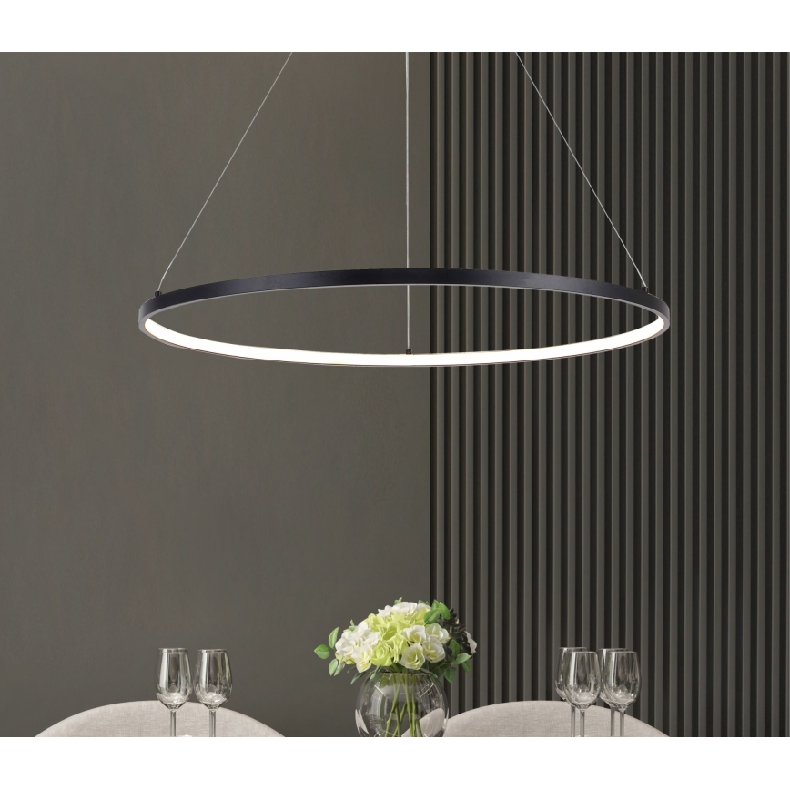 Zuma Line - LED ljuskrona med textilsladd LED/28W/230V 3000/4000/6000K diameter 60 cm svart