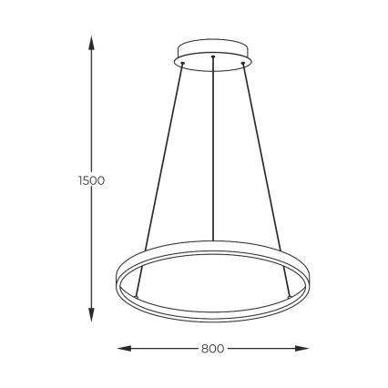 Zuma Line - LED-pendellampa med vajer LED/36W/230V 3000/4000/6000K Ø 80 cm svart