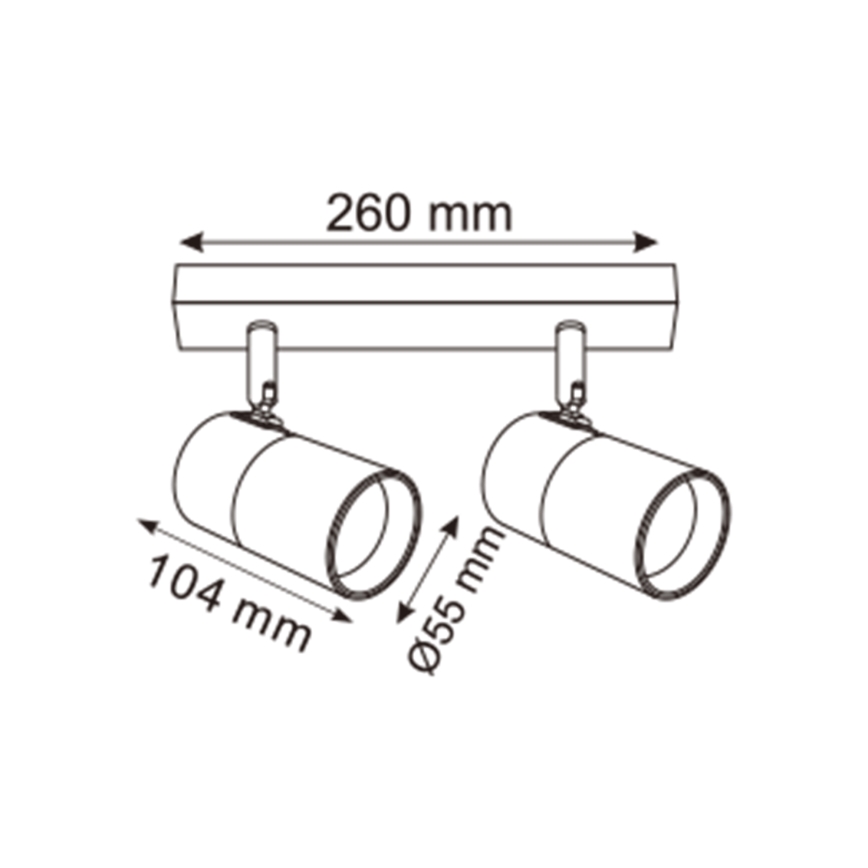 Zuma Line - Spotlight 2xGU10/50W/230V svart/guld