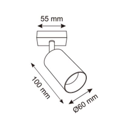 Zuma Line - Väggspotlight 1xGU10/50W/230V svart/grå