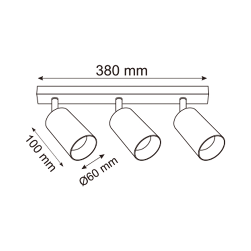 Zuma Line - Spotlight 3xGU10/50W/230V svart/grå