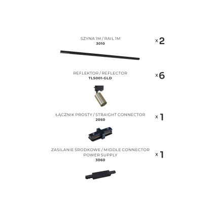 Zuma Line - Spotlight i skensystem 6xGU10/35W/230V svart/guld