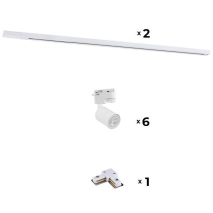 Zuma Line - Spotlight för skensystem 6xGU10/10W/230V vit + rälstillbehör