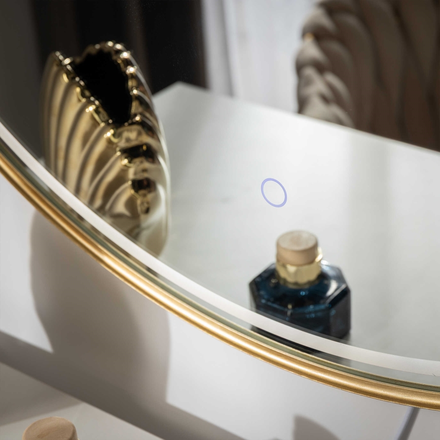 Zuma Line - LED-väggmonterad badrumsspegel med belysning/36W/230V 3000/4000/6000K Ø 80 cm IP44 guld