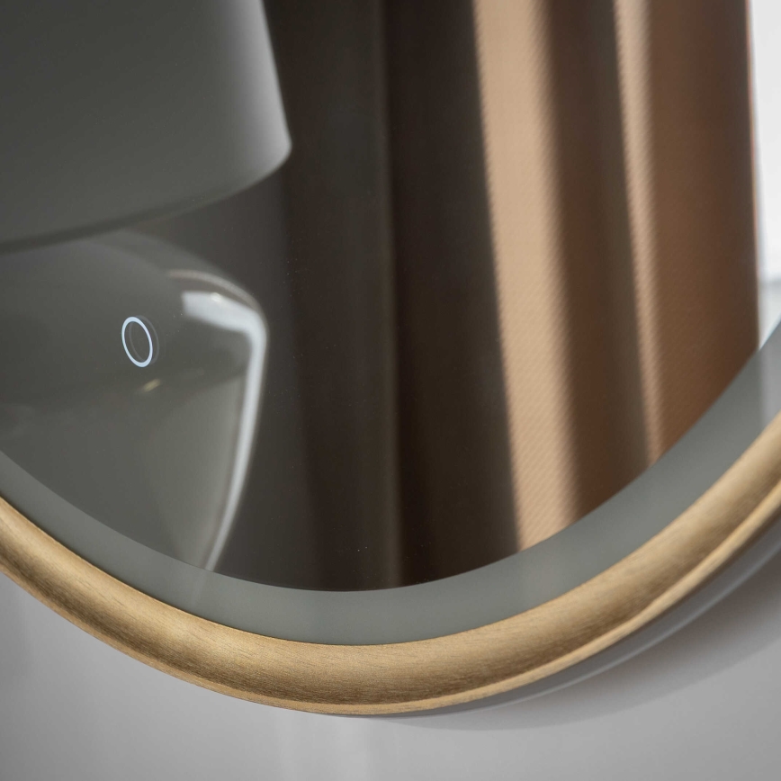 Zuma Line - Väggmonterad LED-badrumsspegel med indirekt LED-belysning/36W/230V 3000/4000/6000K Ø 80 cm IP44 mässing