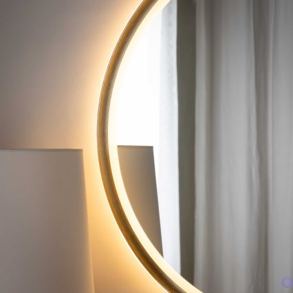 Zuma Line - Väggmonterad LED-badrumsspegel med indirekt LED-belysning/36W/230V 3000/4000/6000K Ø 80 cm IP44 mässing