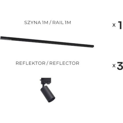 Zuma Line - Spotlampa för skensystem 3xGU10/35W/230V svart