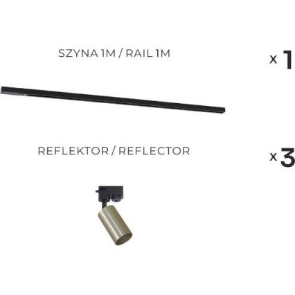 Zuma Line - Spotlampa för skensystem 3xGU10/35W/230V svart/guld