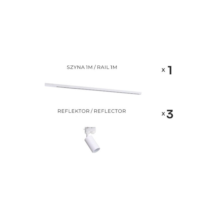 Zuma Line - Riktbar spot för skensystem 3xGU10/35W/230V vit