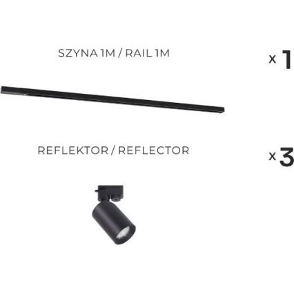 Zuma Line - Spottlampa för skensystem 3xGU10/35W/230V svart