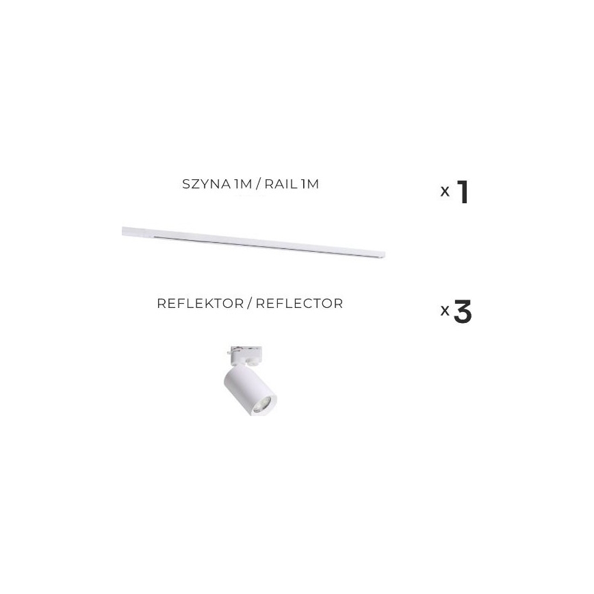 Zuma Line - Spotlight i skensystem 3xGU10/35W/230V vit