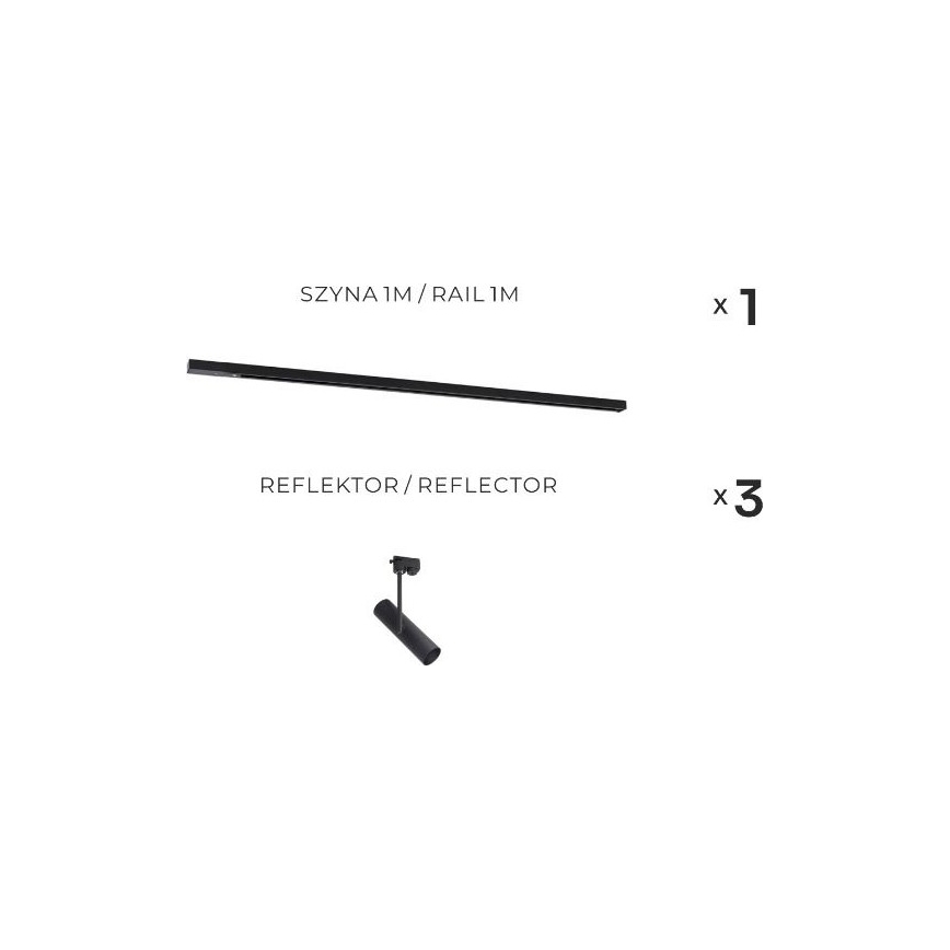 Zuma Line - Spotlight i skensystem 3xGU10/35W/230V svart