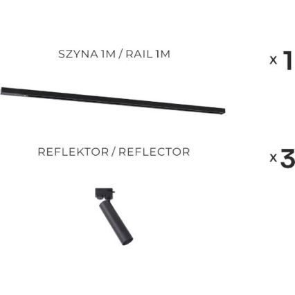 Zuma Line - Spot i skensystem 3xGU10/35W/230V svart