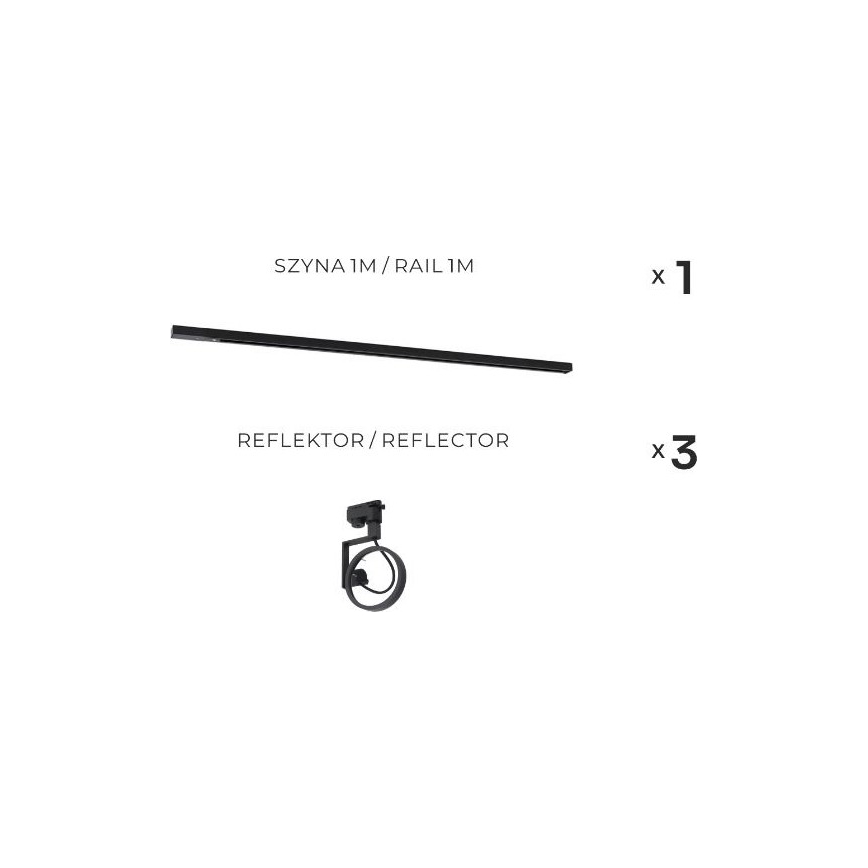 Zuma Line - Spotlampa i skensystem 3xGU10/15W/230V svart