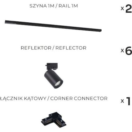 Zuma Line - Spotlight för skensystem 6xGU10/35W/230V svart