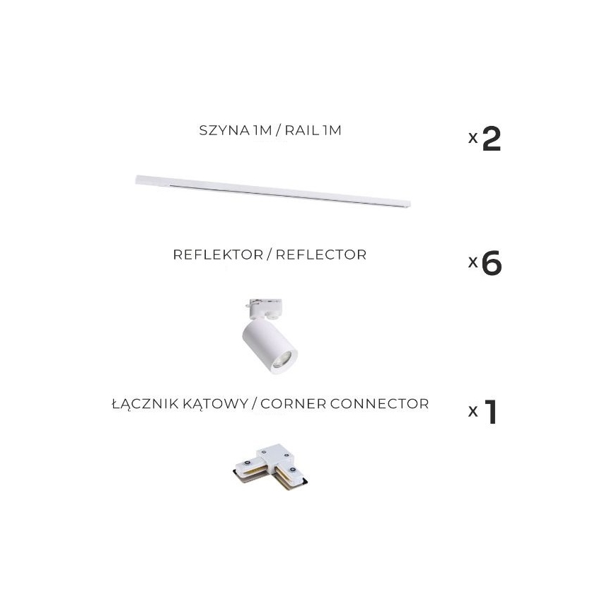 Zuma Line - Spot i skensystem 6xGU10/35W/230V vit