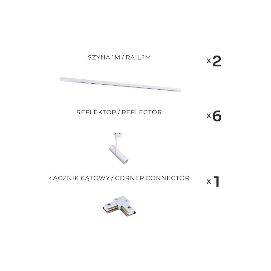 Zuma Line - Spotlight för skensystem 6x GU10/35W/230V, vit