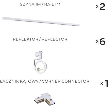 Zuma Line - Spotlight för skensystem 6xGU10/15W/230V vit