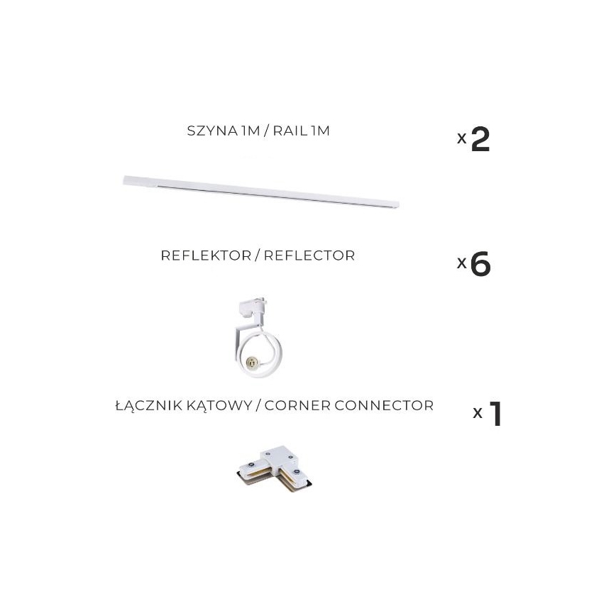 Zuma Line - Spotlight för skensystem 6xGU10/15W/230V vit