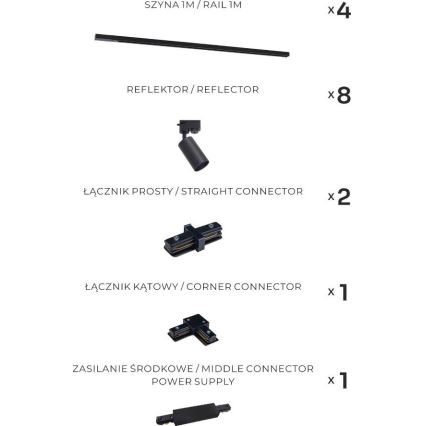 Zuma Line - Spotlight i skensystem 8xGU10/35W/230V svart