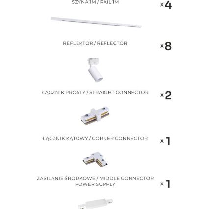 Zuma Line - Spotarmatur för skensystem 8xGU10/35W/230V vit