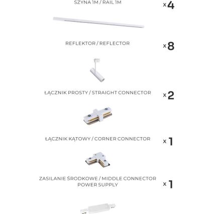Zuma Line - Spottarmatur för skensystem 8xGU10/35W/230V vit