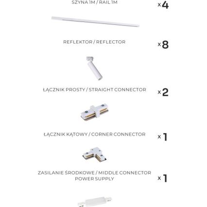 Zuma Line - Spot i skensystem 8xGU10/35W/230V vit