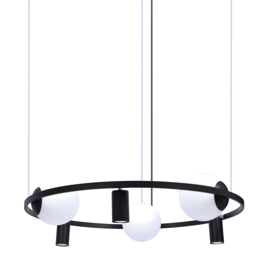 Zuma Line - Ljuskrona med textilsladd 3xE27/40W/230V + 3xGU10/40W svart
