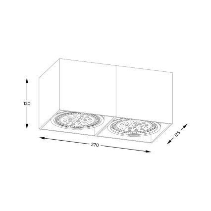 Zuma Line - Spotlight 2xGU10-ES111/15W/230V svart