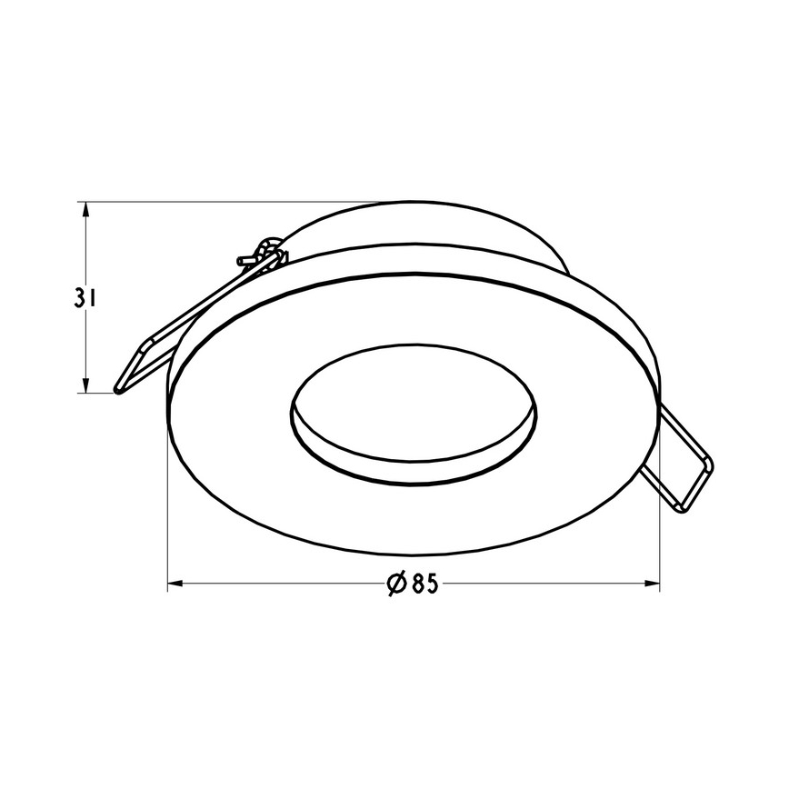 Zuma Line - Badrum infälld lampa 1xGU10/50W/230V IP54 svart