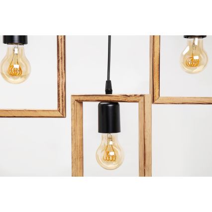 Zuma Line - Ljuskrona med textilsladd 3xE27/20W/230V tall/svart