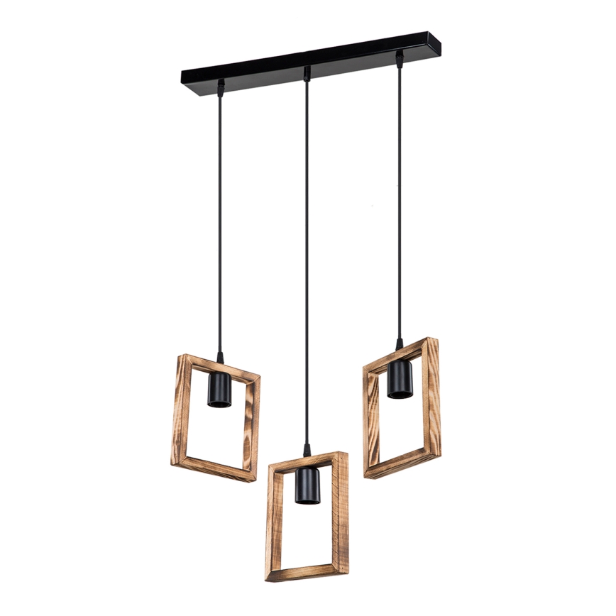 Zuma Line - Ljuskrona med textilsladd 3xE27/20W/230V tall/svart