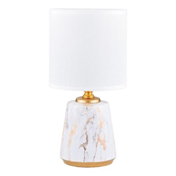 Zuma Line - Bordslampa 1xE14/40W/230V vit/guld/marmordekor