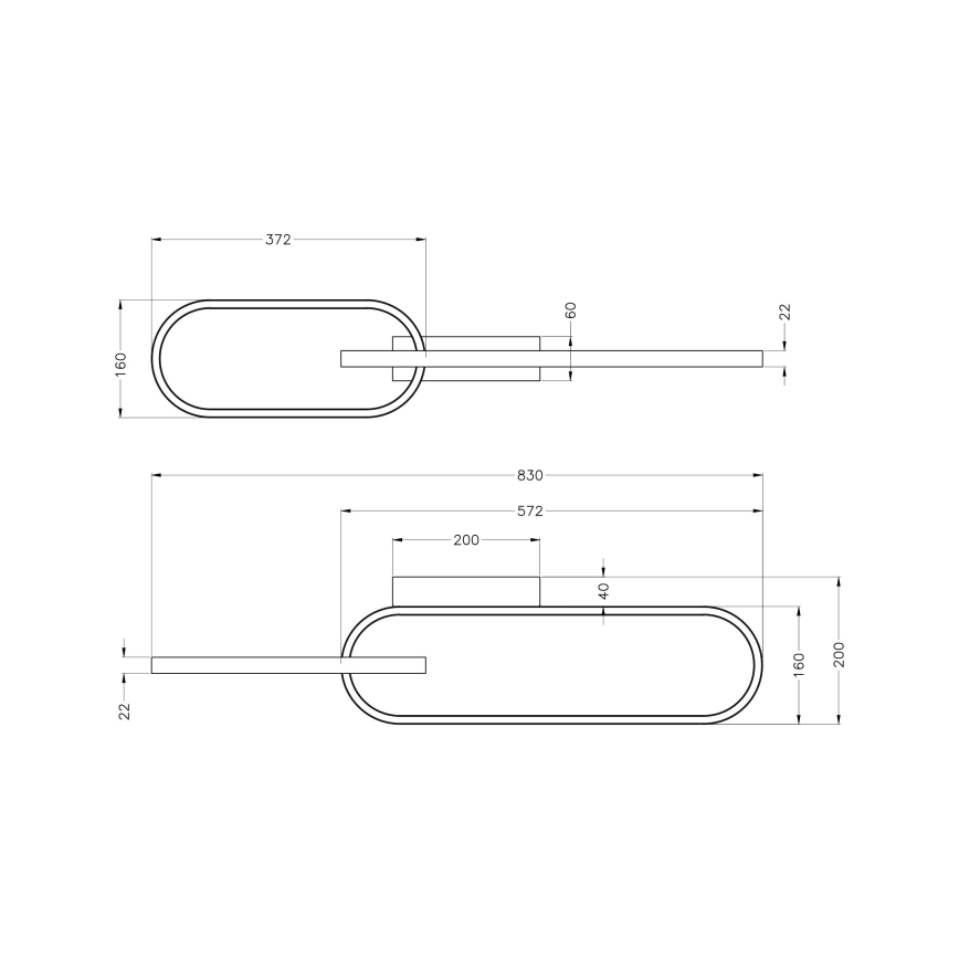 Zuma Line - LED taklampa 2xLED/24W/230V svart/guld