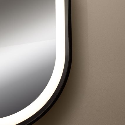 Zuma Line - LED Badrum vägg spegel med bakbelysning LED/24W/230V 3000/4000/6000K 70x50 cm IP44 svart