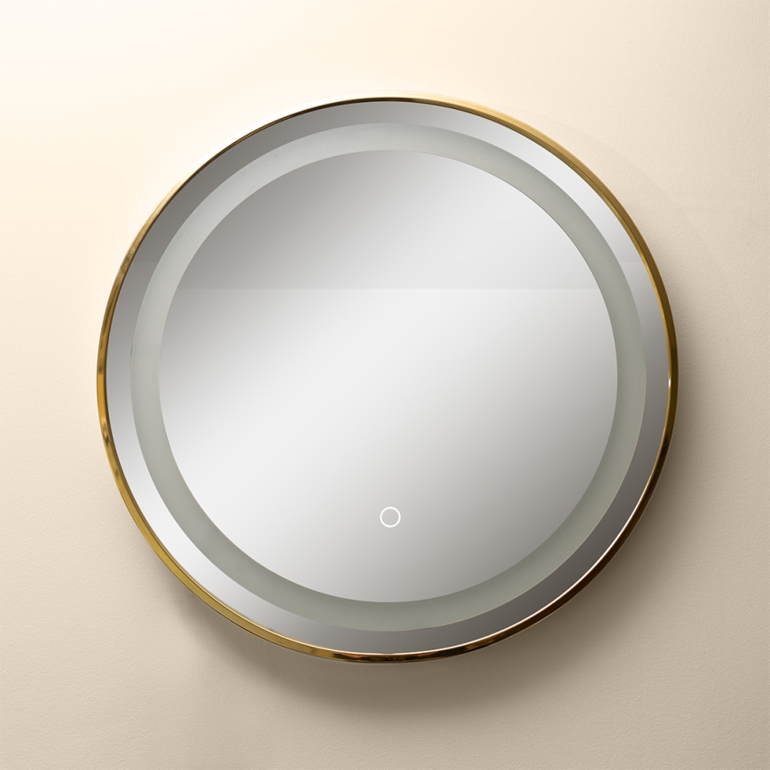 Zuma Line - LED Badrum vägg spegel med bakbelysning LED/24W/230V 3000/4000/6000K diameter 60 cm IP44 guld