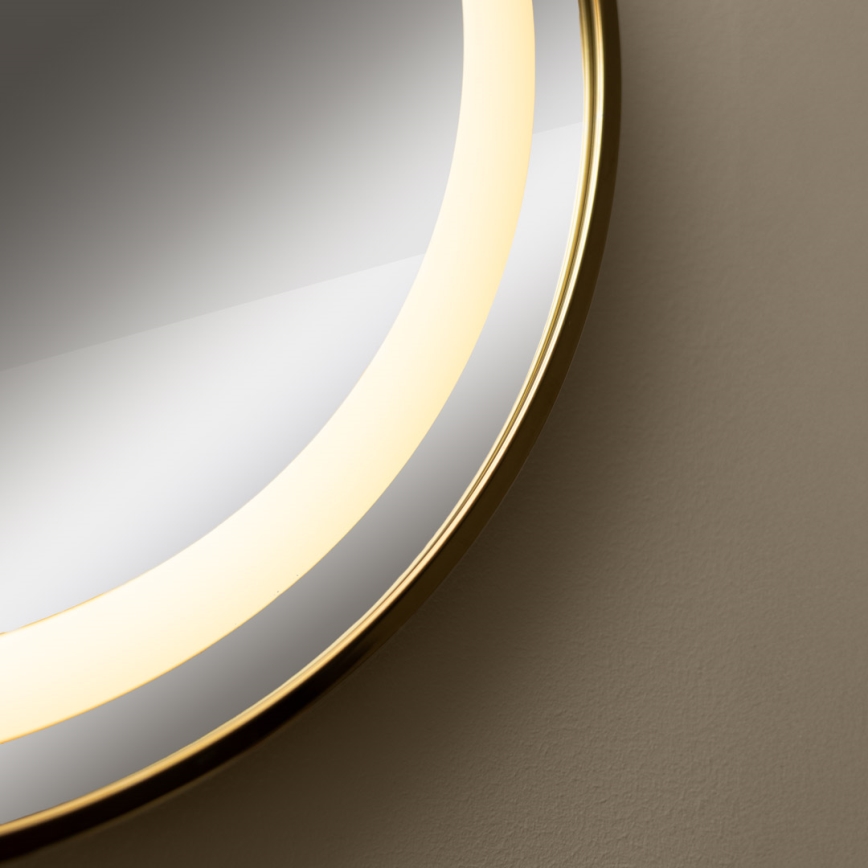 Zuma Line - LED Badrum vägg spegel med bakbelysning LED/24W/230V 3000/4000/6000K diameter 60 cm IP44 guld