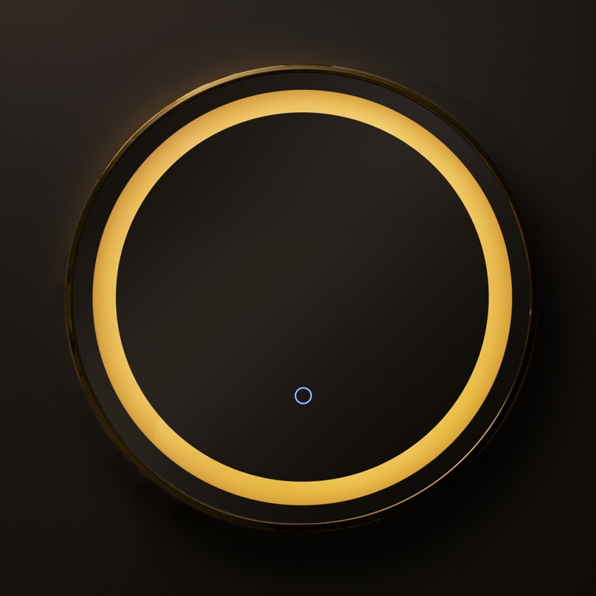 Zuma Line - LED Badrum vägg spegel med bakbelysning LED/24W/230V 3000/4000/6000K diameter 60 cm IP44 guld
