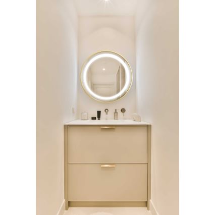 Zuma Line - LED Badrum vägg spegel med bakbelysning LED/24W/230V 3000/4000/6000K diameter 60 cm IP44 guld