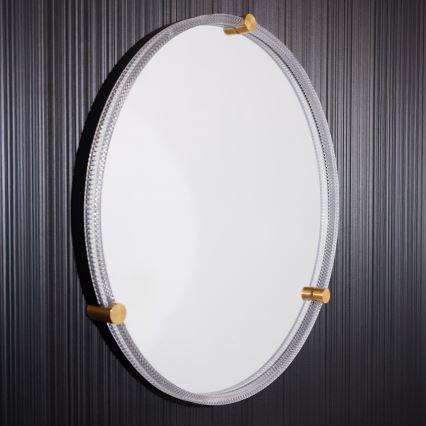 Zuma Line - LED Badrum vägg spegel med bakbelysning LED/24W/230V 3000/4000/6000K diameter 60 cm IP44 genomskinlig/guld