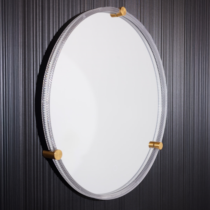 Zuma Line - LED Badrum vägg spegel med bakbelysning LED/24W/230V 3000/4000/6000K diameter 60 cm IP44 genomskinlig/guld